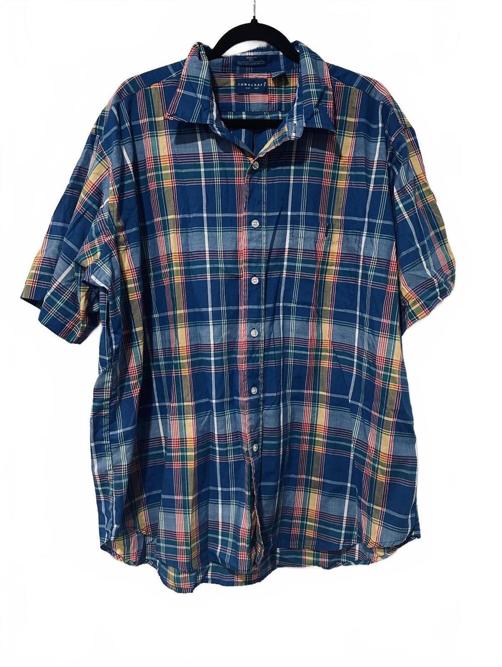 Towncraft plaid short sleeve button-up shirt